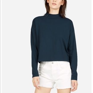 Everlane square mock neck tee (Black XXS)